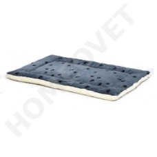 Quiet Time Reversible Dog Bed in Blue/Gray Paw Print